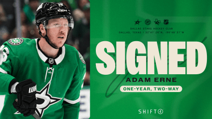 Dallas Stars sign forward Adam Erne to one-year, two-way contract 100725
