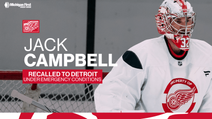 Red Wings recall Jack Campbell from Grand Rapids under emergency conditions