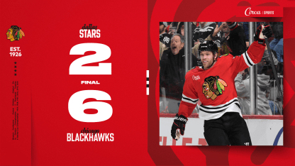 RECAP: Blackhawks Dominate Stars in 6-2 Victory