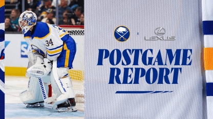 sabres sharks recap highlights standings alex lyon sam carrick