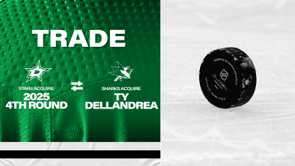 Dallas Stars acquire fourth-round pick in 2025 NHL Draft from San Jose Sharks in exchange for Ty Dellandrea