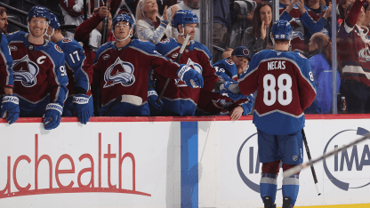 Necas finishes MacKinnon's feed