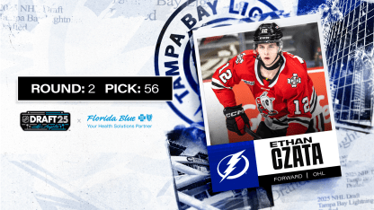 Tampa Bay Lightning select forward Ethan Czata with the 56th overall pick in the 2025 NHL Draft