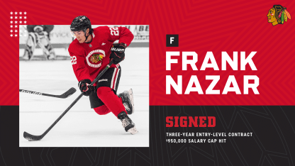 RELEASE: Blackhawks Agree to Terms with Nazar on Three-Year Contract