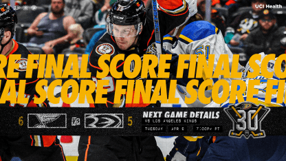 Recap: Ducks Rally for Third-Period Comeback, Fall 6-5 in Shootout to Blues