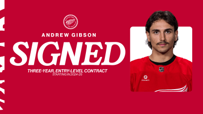 Red Wings sign defenseman Andrew Gibson to three-year entry-level contract