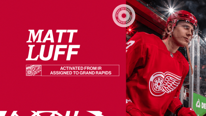 Red Wings activate Matt Luff from injured non-roster; assign him to Grand Rapids