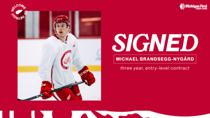 Red Wings sign Michael Brandsegg-Nygård to three-year, entry-level contract 