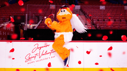Youppi! dresses as Cupid for Valentine’s Day