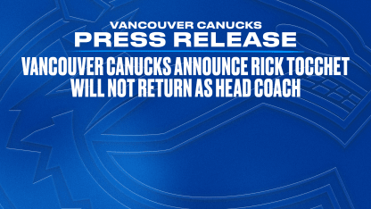 Vancouver Canucks Announce Rick Tocchet Will Not Return as Head Coach