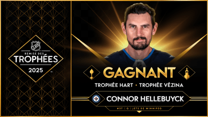 Connor Hellebuyck trophée Hart Vézina 2024-25