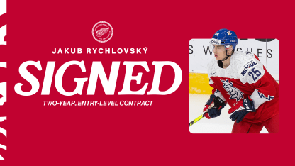Red Wings sign forward Jakub Rychlovský to two-year, entry-level contract