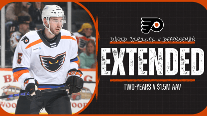 FLYERS AGREE TO TERMS WITH DEFENSEMAN DAVID JIRICEK ON A TWO-YEAR CONTRACT EXTENSION