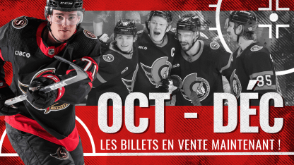 Les billets pour les matchs de saison régulière d’octobre à décembre maintenant en vent