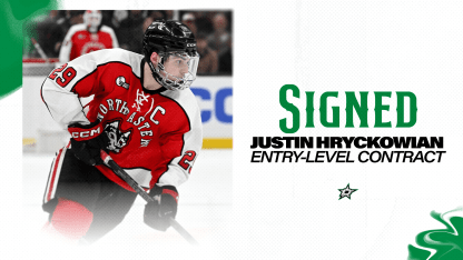 Dallas Stars sign forward Justin Hryckowian to a two-year entry-level contract