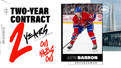 Two-year contract for Justin Barron