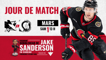 Avant-match: Figurine Sanderson c. Sharks de San Jose