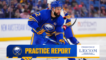 buffalo sabres lecom practice report greenway exits practice early with aggravated injury jost cleared to play in full 