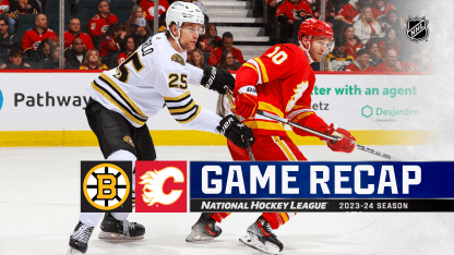 Boston Bruins Calgary Flames game recap February 22