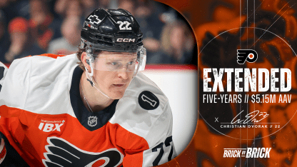 FLYERS AGREE TO TERMS WITH CENTER CHRISTIAN DVORAK ON A FIVE-YEAR CONTRACT EXTENSION