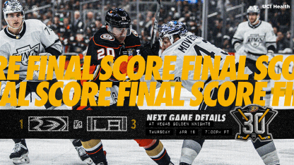 Recap: Ducks Can't Overcome Second-Period Deficit in 3-1 Loss to Kings