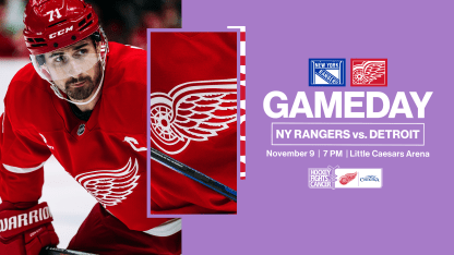 PREVIEW: Red Wings host Rangers for Hockey Fights Cancer Night, presented by Comerica, on Saturday