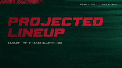 Minnesota Wild Projected Lineup vs Chicago Blackhawks 031926
