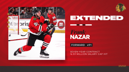 RELEASE: Blackhawks Sign Frank Nazar to Seven-Year Contract Extension