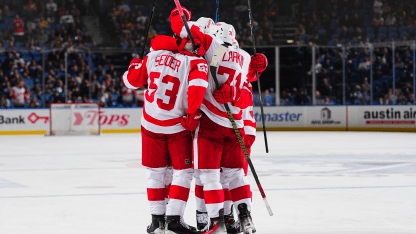 RECAP: Cossa's NHL debut part of Red Wings' 'massive' 6-5 shootout win over Sabres