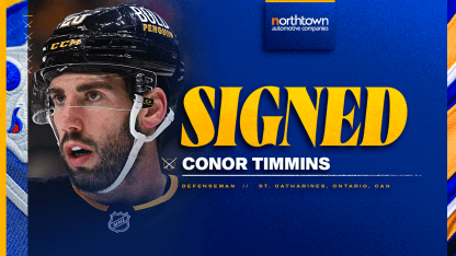 buffalo sabres sign defenseman conor timmins