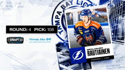 Tampa Bay Lightning select forward Benjamin Rautiainen with 108th overall pick in 2025 NHL Draft