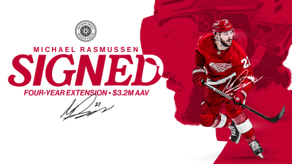 Red Wings sign Michael Rasmussen to four-year contract extension