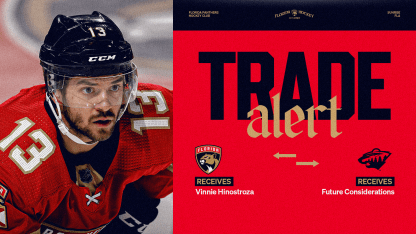 Florida Panthers Acquire Forward Vinnie Hinostroza