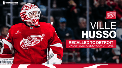 Red Wings recall Ville Husso from Grand Rapids under emergency conditions 