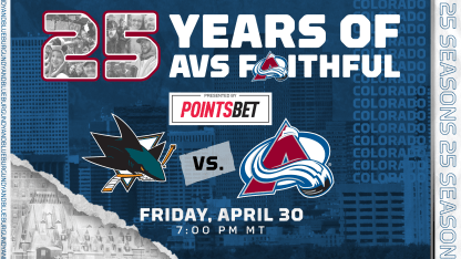 25 years of Avs Faithful promo graphic 2021 Makeup Sharks