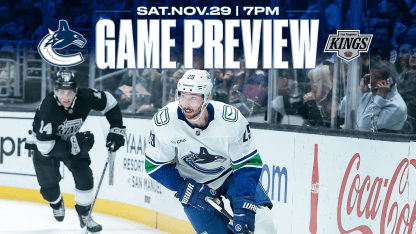 Canucks Close California Swing with Saturday Night Matchup Against Kings