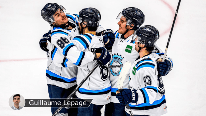 Sags celebrate badge Lepage