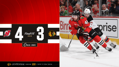 RECAP: Blackhawks Edged by Devils in Overtime