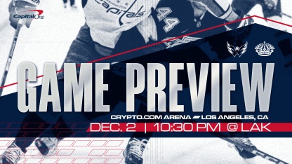 Caps Take on Kings Tuesday in LA