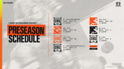 Ducks Announce 2025 Preseason Schedule