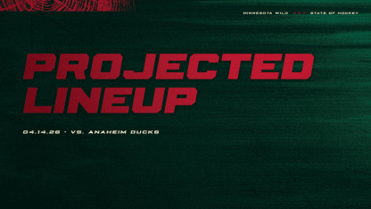 Minnesota Wild Projected Lineup vs. Anaheim Ducks 041426