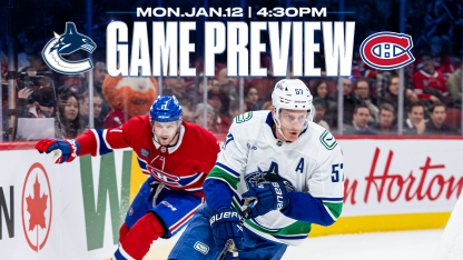 Canucks Begin Second-Half of Road Trip in Montreal on Monday Night