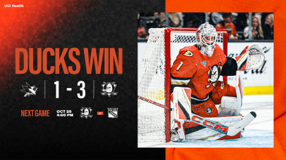 Recap: Ducks Power Play Comes Alive in 3-1 Win over Sharks