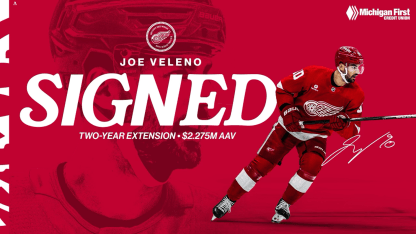 Red Wings re-sign Joe Veleno to two-year contract