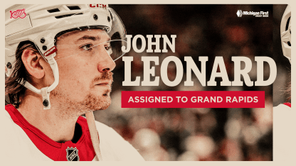 Red Wings assign John Leonard to Grand Rapids