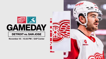 PREVIEW: Red Wings wrap up four-game road trip on Monday against Sharks