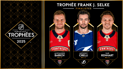 Trophée Selke : Barkov, Cirelli et Reinhart finalistes