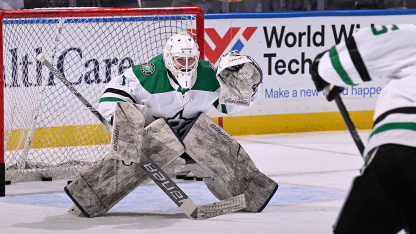 Joe O'Brien serves as Dallas Stars emergency backup goalie