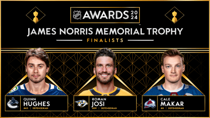Hughes, Josi, Makar finalister till Norris Trophy