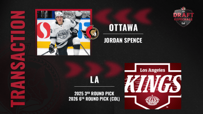 Ottawa Senators Acquire Jordan Spence from the Los Angeles Kings
